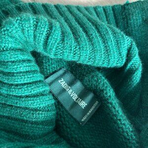 Zadig & Voltaire Alma jumper in Green with Navy Buttons, Size: Small, EUC